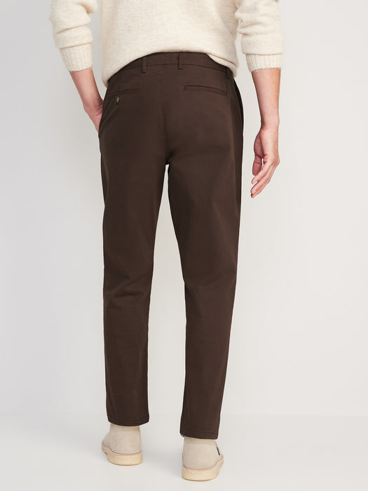 Loose Taper Built-In Flex Rotation Pleated Ankle-Length Chino Pants for Men