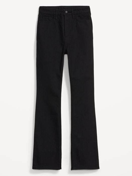 Extra High-Waisted Button-Fly Side-Slit Kicker Boot-Cut Jeans for Women