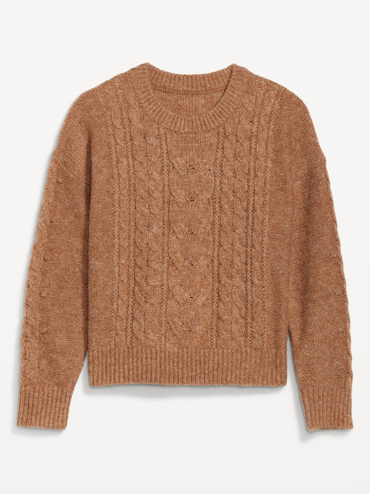 Heathered Cable-Knit Sweater for Women