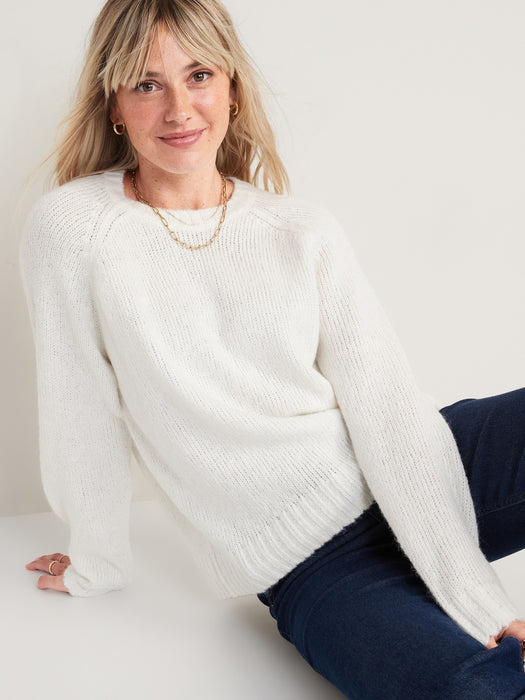 Cozy Shaker-Stitch Pullover Sweater for Women
