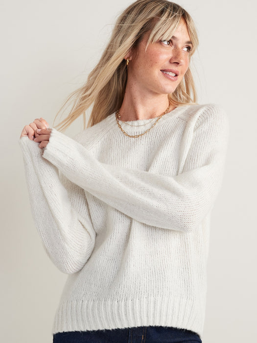 Cozy Shaker-Stitch Pullover Sweater for Women