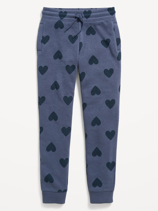 Printed Vintage High-Waisted Jogger Sweatpants for Girls