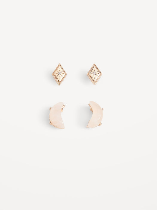 Gold-Tone Stud Earrings 2-Pack for Women