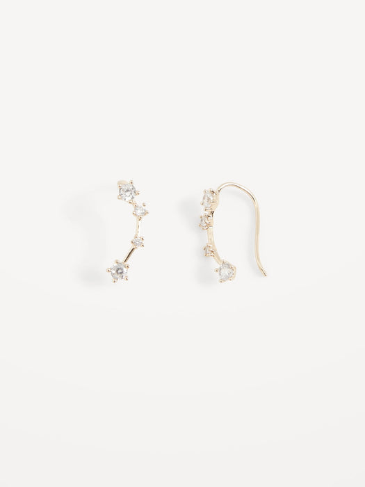 Real Gold Plated Zirconia Stone Ear Crawlers for Women