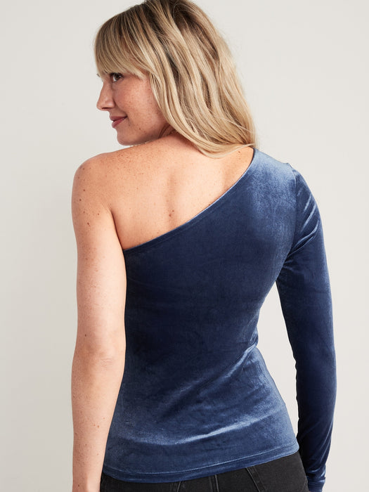 One-Shoulder Velvet Top for Women
