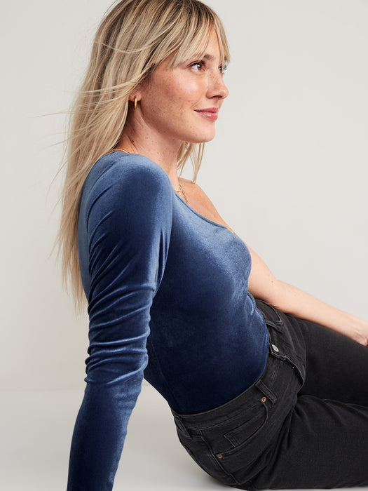 One-Shoulder Velvet Top for Women