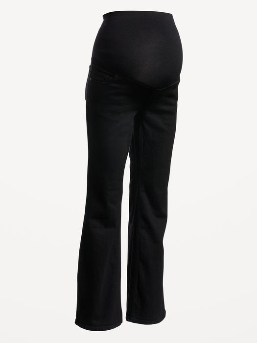 Maternity Full Panel Flare Black Jeans