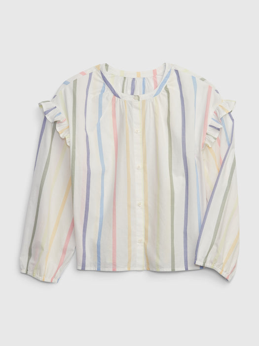Kids Striped Ruffle Shirt