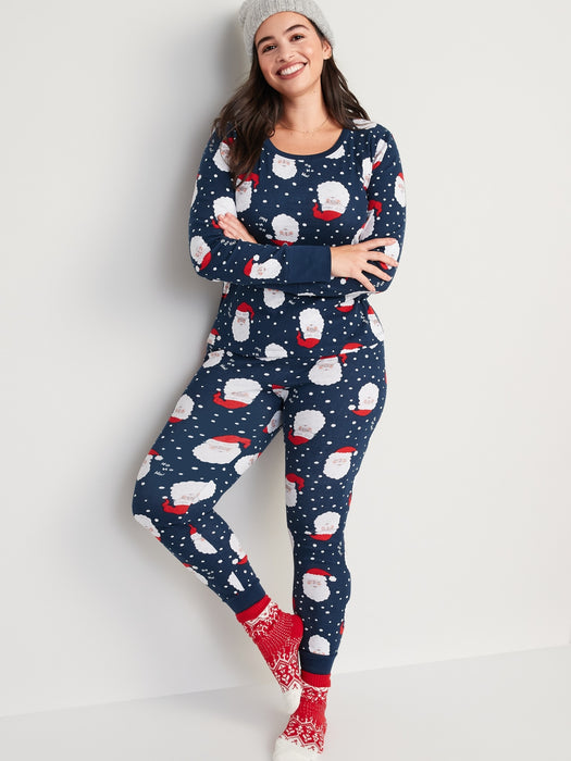 Mid-Rise Matching Printed Pajama Leggings for Women