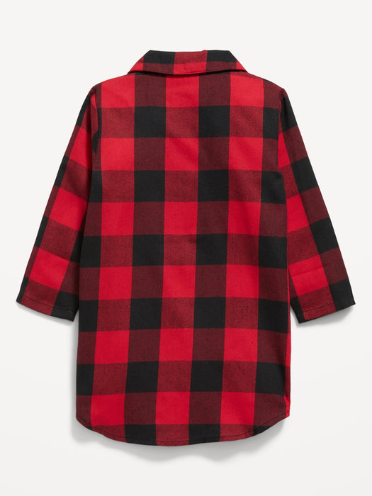 Matching Print Henley Nightgown for Toddler Girls