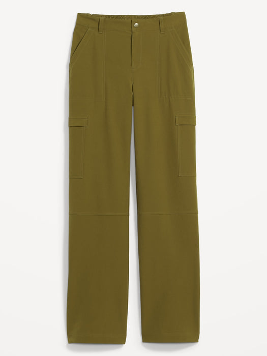 High-Waisted All-Seasons StretchTech Water-Repellent Straight Cargo Pants for Women