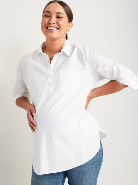 Maternity Boyfriend Popover Shirt