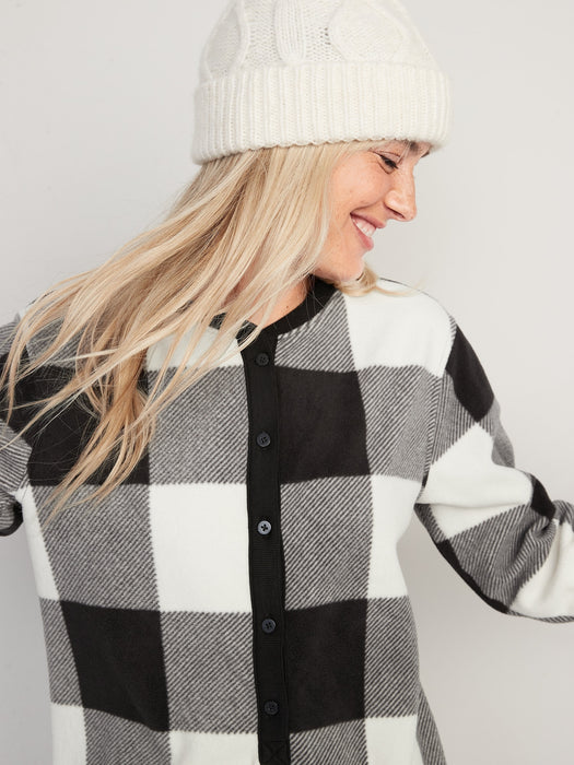 Fleece Henley Pajama Romper -- 3.5-inch inseam