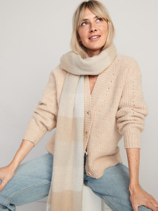 Cozy Shaker-Stitch Cardigan Sweater for Women