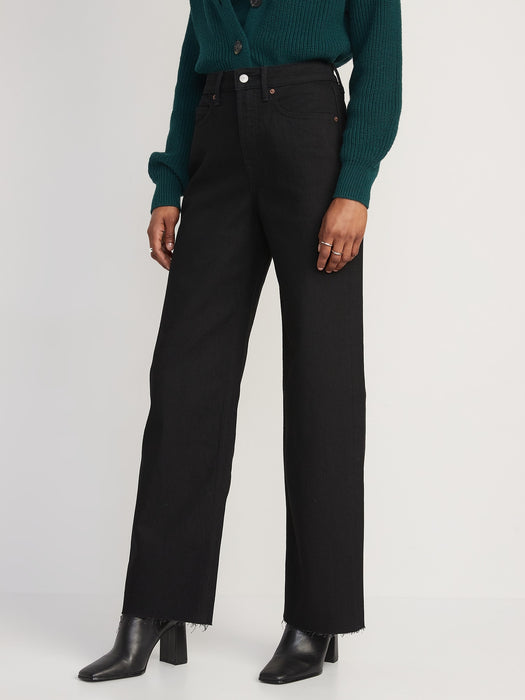 Extra High-Waisted Sky-Hi Wide-Leg Cut-Off Jeans for Women