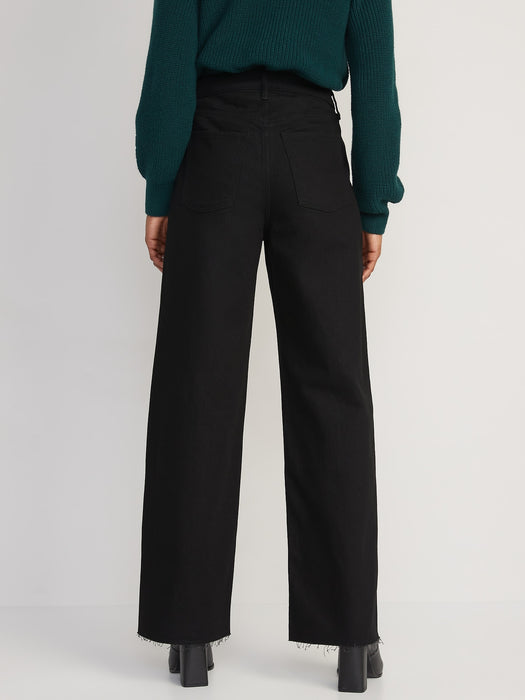 Extra High-Waisted Sky-Hi Wide-Leg Cut-Off Jeans for Women