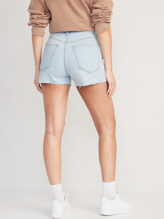 High-Waisted OG Straight Cut-Off Jean Shorts for Women -- 3-inch inseam