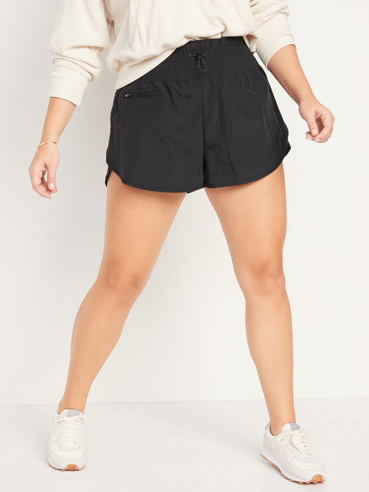 Extra High-Waisted Dolphin-Hem Run Shorts for Women -- 2.5-inch inseam