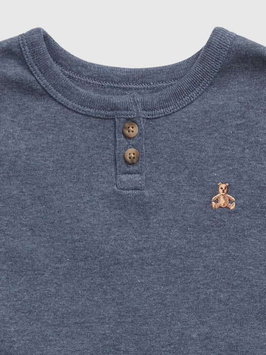 Baby & Toddler Organic Cotton Heather Henley PJ Set