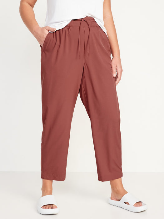 High-Waisted StretchTech Cropped Tapered Pants for Women