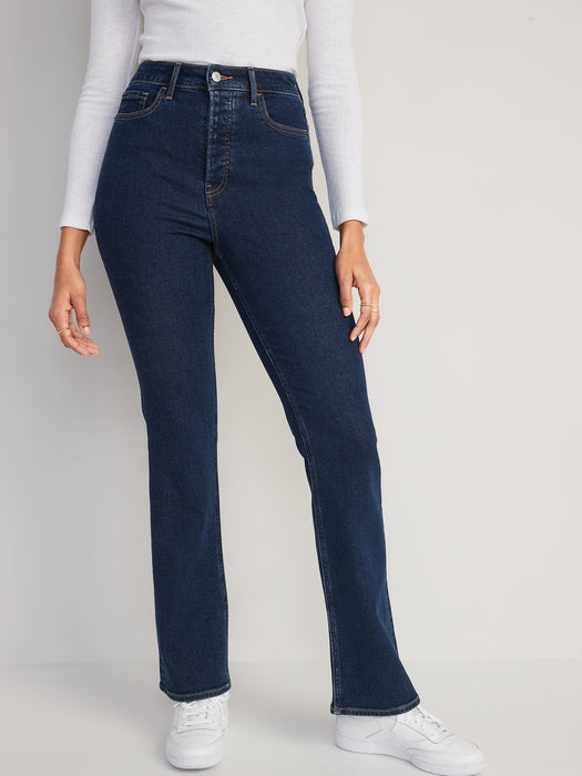 Extra High-Waisted Button-Fly Kicker Boot-Cut Jeans for Women