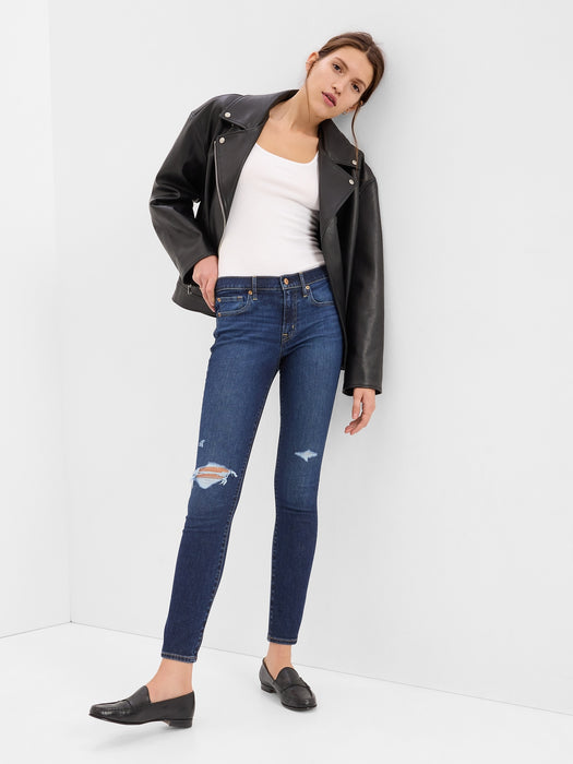Mid Rise True Skinny Jeans