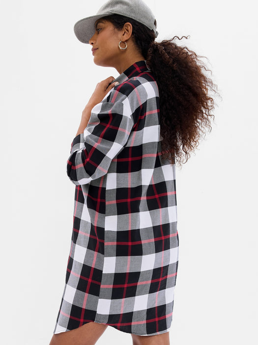 Maternity Plaid Shirtdress