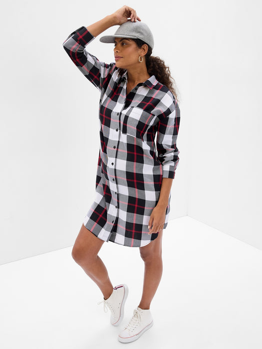 Maternity Plaid Shirtdress