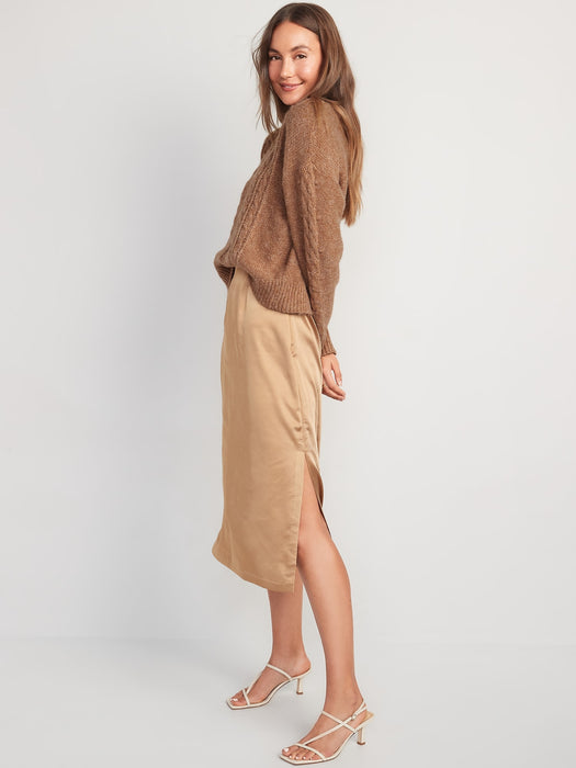 Heathered Cable-Knit Sweater for Women