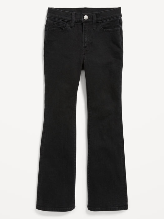 High-Waisted Built-In Tough Black-Wash Flare Jeans for Girls
