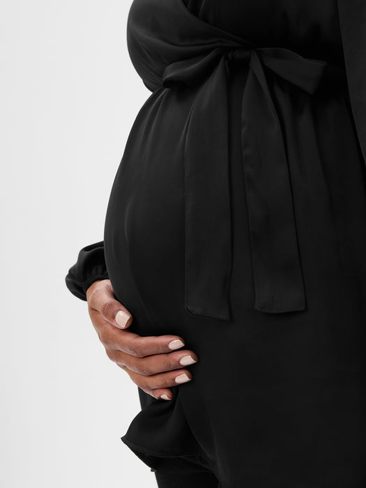 Maternity Satin Wrap Top