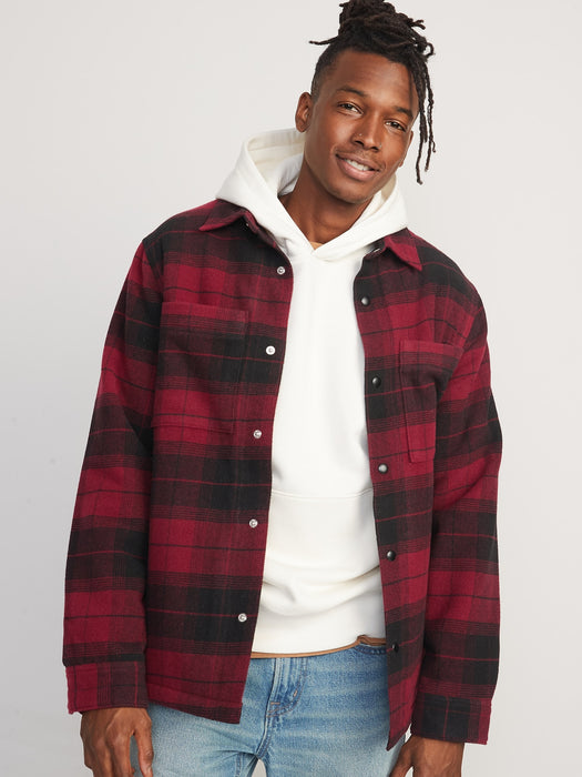 Soft-Brushed Sherpa-Lined Shacket for Men