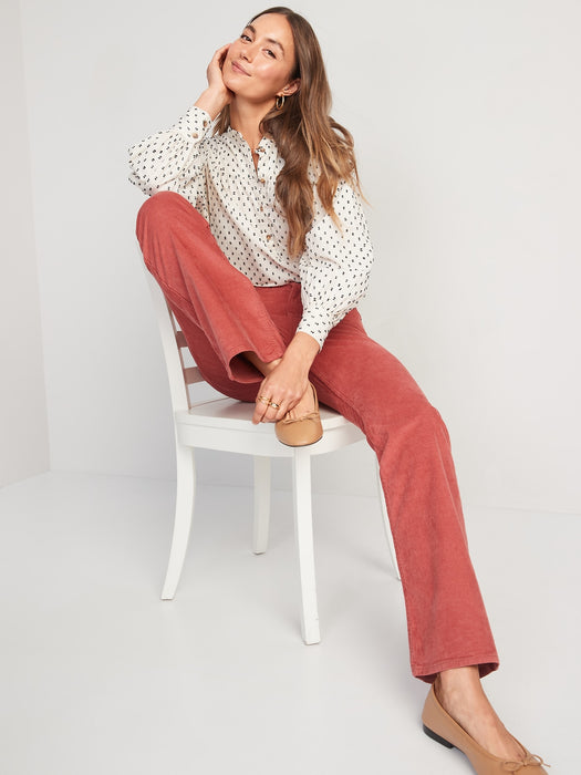 Higher High-Waisted Flare Corduroy Pants for Women