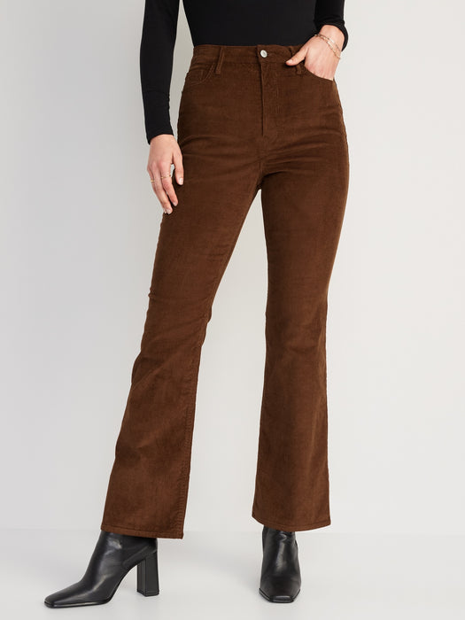 Higher High-Waisted Flare Corduroy Pants for Women