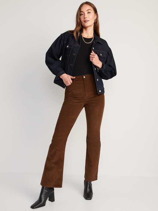 Higher High-Waisted Flare Corduroy Pants for Women