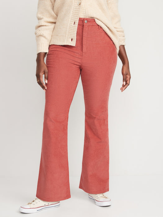 Higher High-Waisted Flare Corduroy Pants for Women
