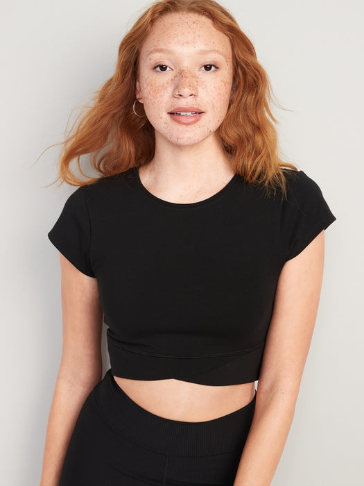 PowerChill Cropped Cross-Front T-Shirt for Women