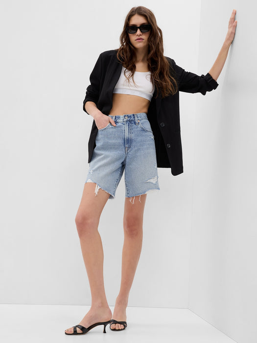 8" Mid Rise '90s Loose Denim Bermuda Shorts
