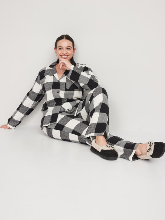 Faux-Suede Moccasin Slippers for Women