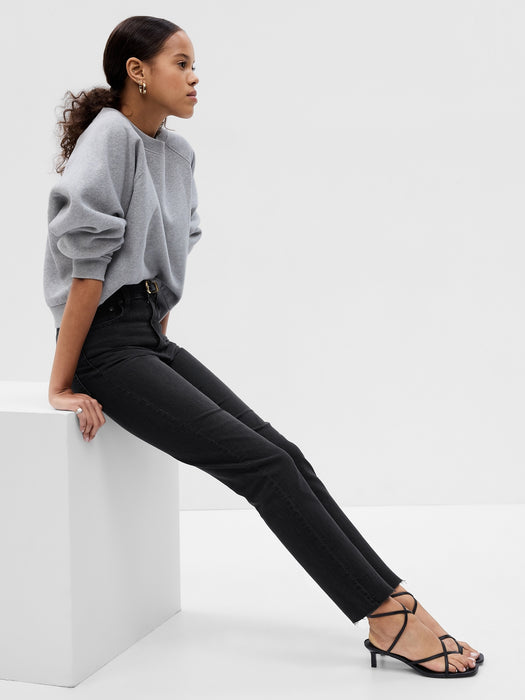 Sky High Rise Cheeky Straight Jeans with Washwell