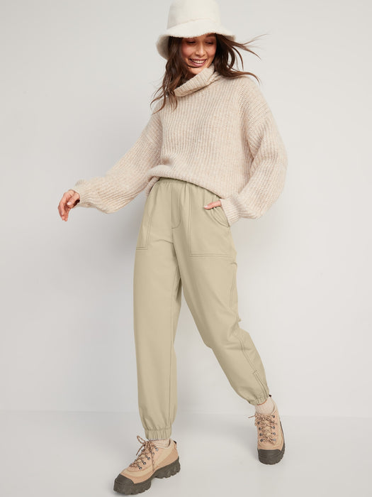 High-Waisted All-Seasons StretchTech Water-Repellent Jogger Pants for Women