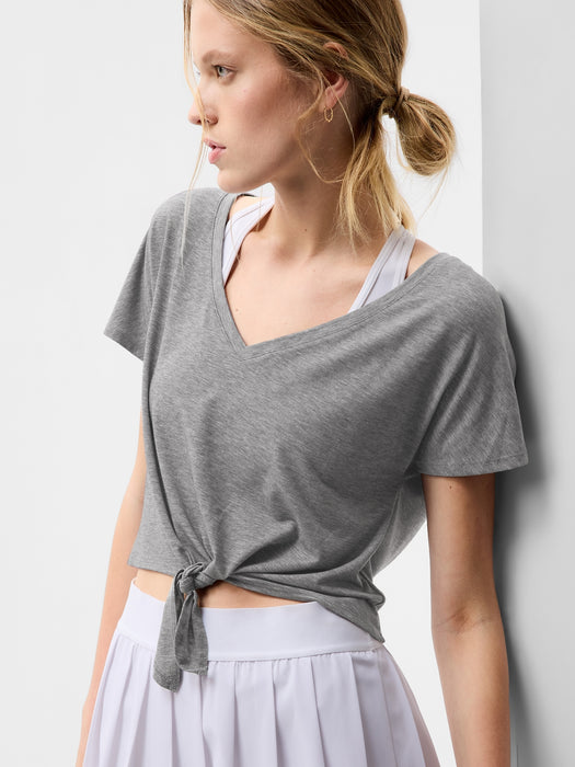 GapFit Breathe Tie-Front V-Neck T-Shirt