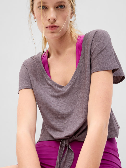 GapFit Breathe Tie-Front V-Neck T-Shirt