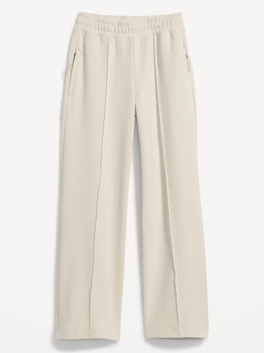 High-Waisted Dynamic Fleece Pintucked Wide-Leg Pants for Women
