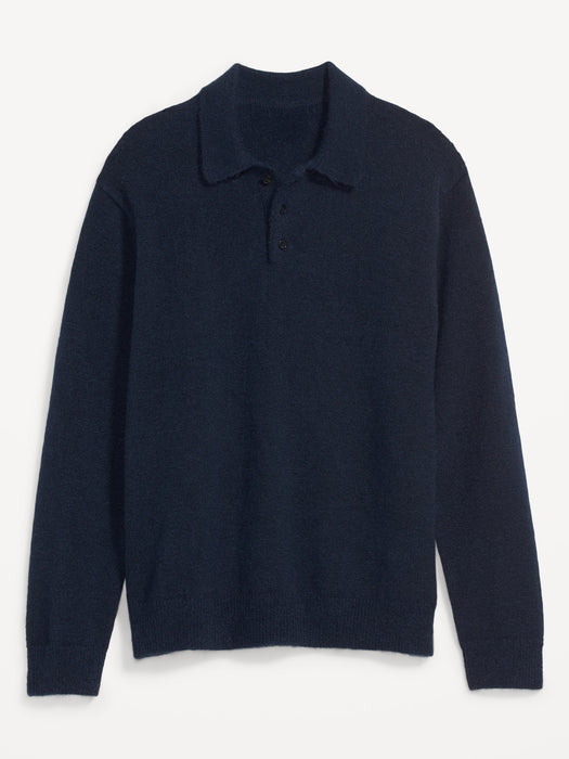 Long-Sleeve Polo Pullover Sweater for Men