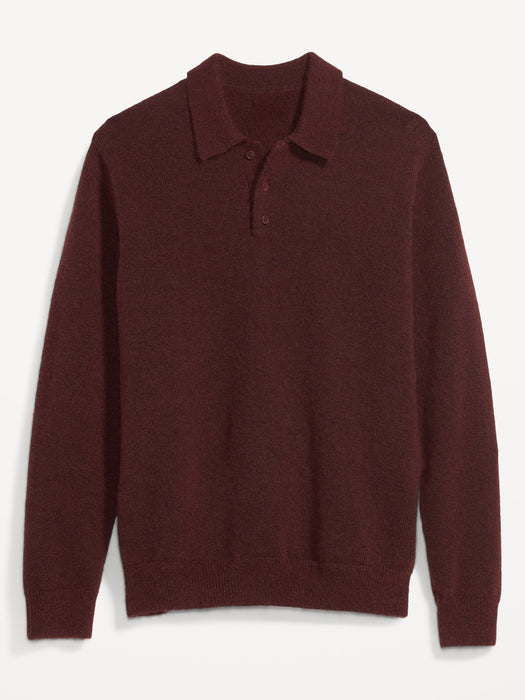 Long-Sleeve Polo Pullover Sweater for Men