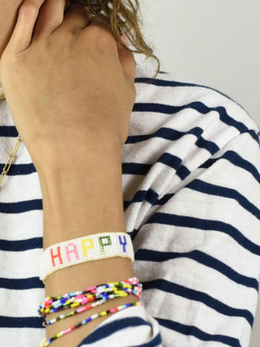 HART Rainbow HAPPY Beaded Bracelet