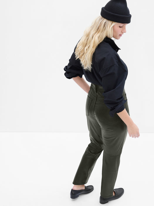 High Rise Faux-Leather Vintage Slim Jeans