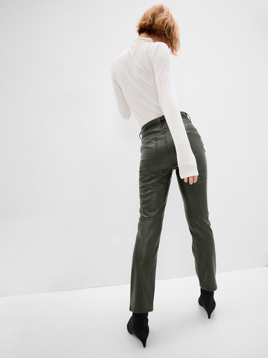 High Rise Faux-Leather Vintage Slim Jeans
