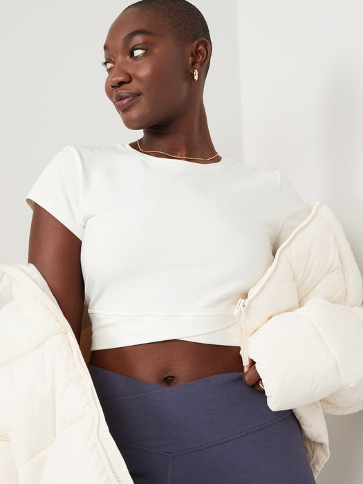 PowerChill Cropped Cross-Front T-Shirt for Women